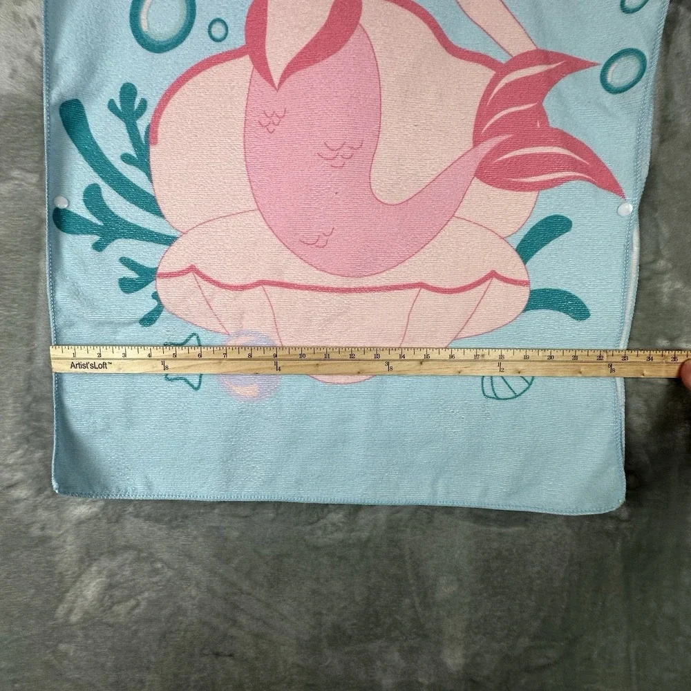 Kids Mermaid Hooded Beach Towel Pool Bath Towel Soft Absorbent Poncho